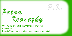 petra keviczky business card